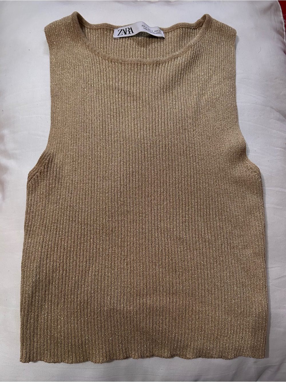 Zara Gold Shimmer Tank Top Medium EUC